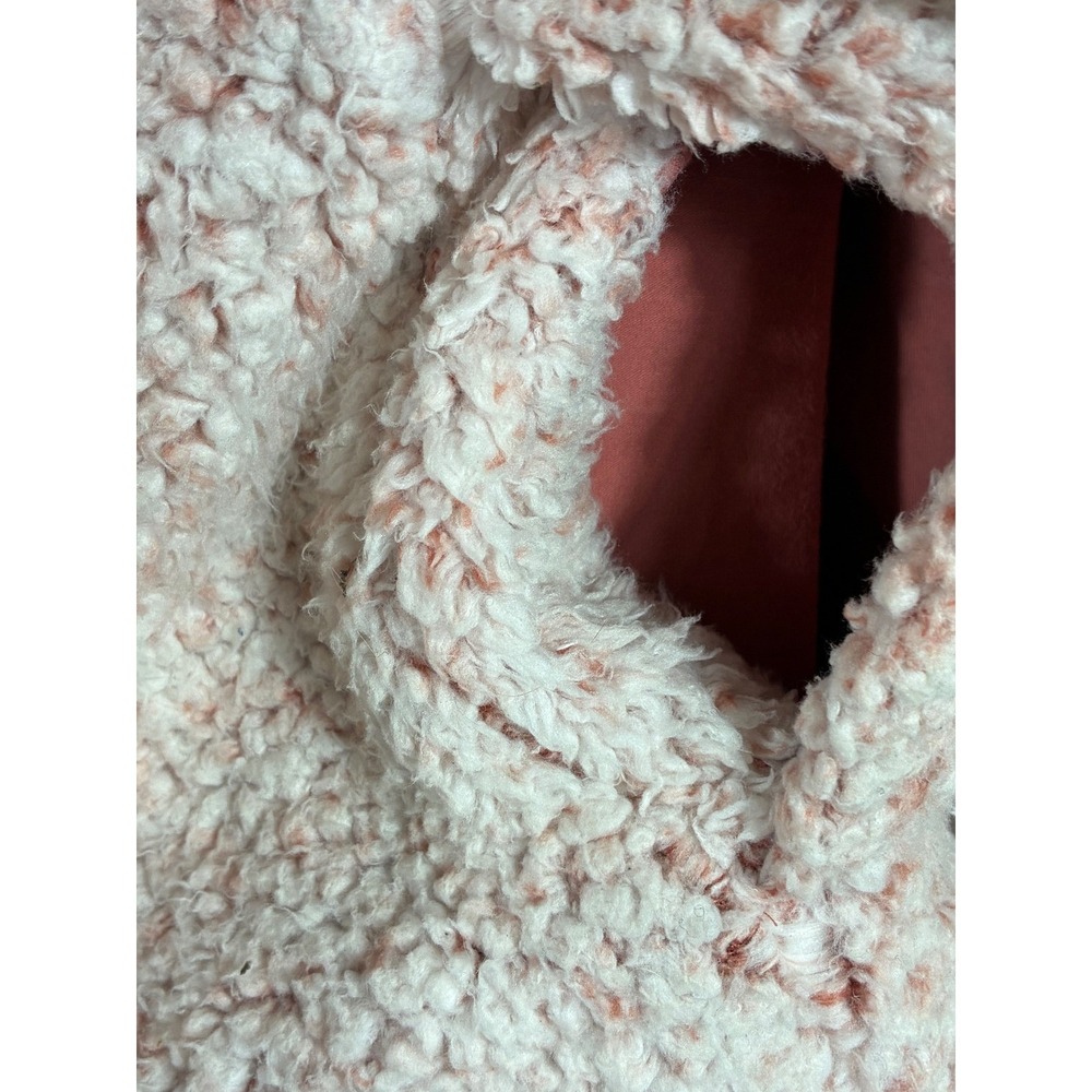 Lululemon Oh So Sherpa Pullover M/L Pink Cream Fleece Funnel Neck - Picture 4 of 7